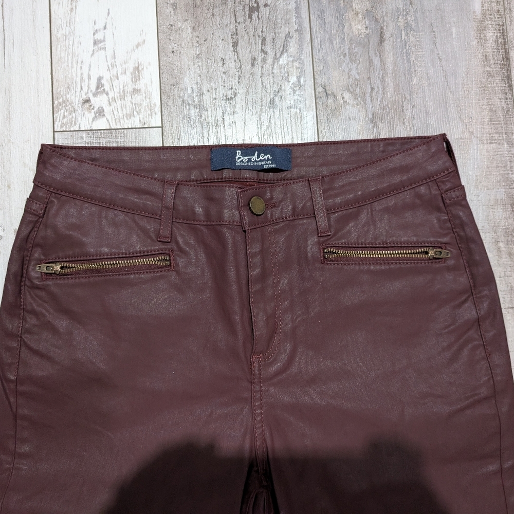 Boden the Brighton‎ bike skinny  jeans red wax jean size 8P - Picture 4 of 5